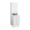 Freestanding Wooden Dressing Cabinet Table with Full Length Mirror Storage Drawers