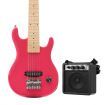 Melodic 30 Inch Children Kids Electric Guitar Musical Instrument with 5W Amp Rose Red