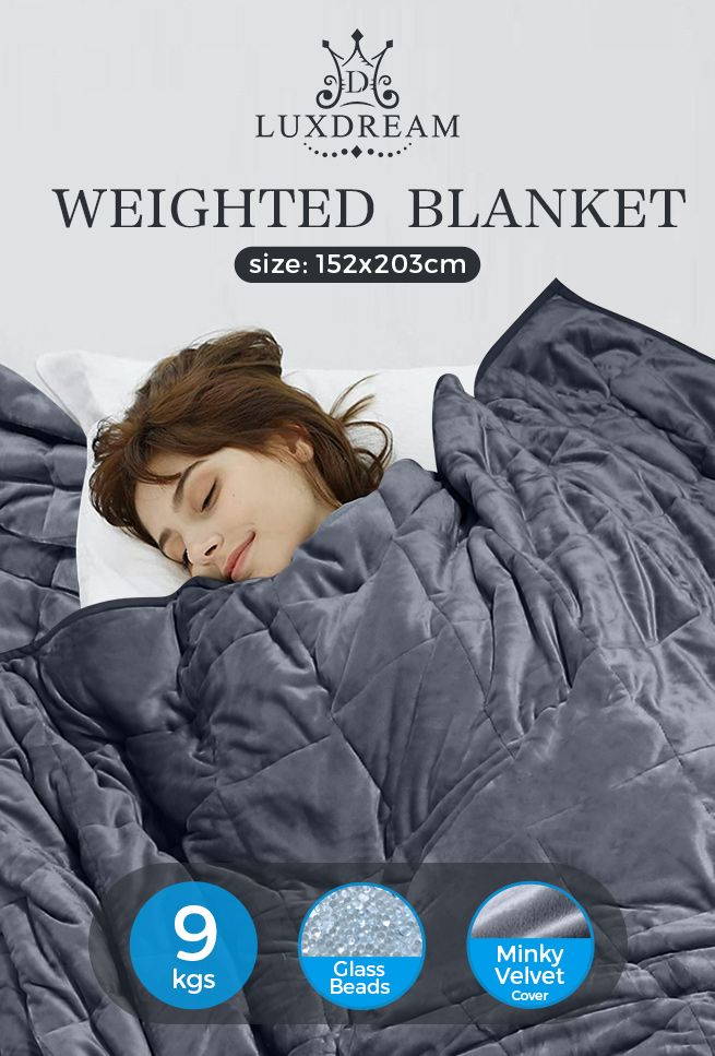 9KG Weighted Blanket Heavy Gravity Queen Size 5 Layer Deep Relax Sleep