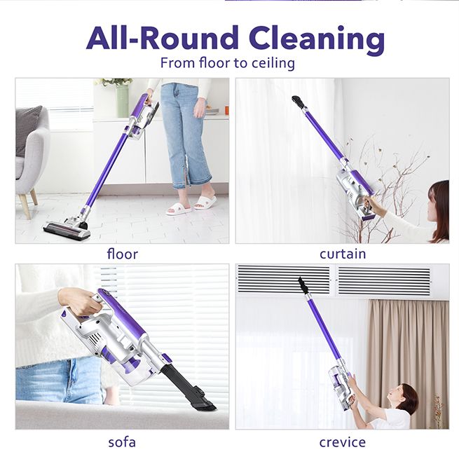 2In1 Cordless Vacuum Cleaner Stick Handheld Vac Rechargeable Led Lights 2 SpeedPurple Crazy