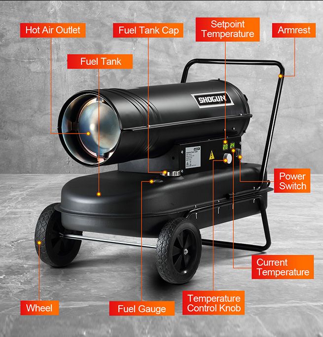 Industrial Fan Heater 38kW Diesel Kerosene Heater for Workshop Warehouse Shed