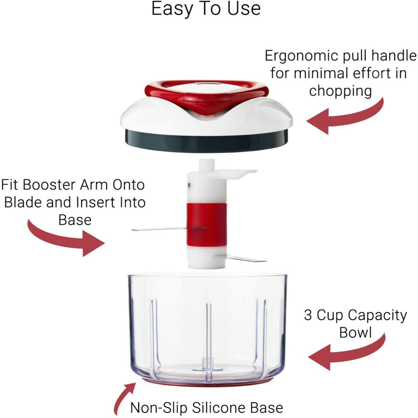 Easy Pull Food Chopper and Manual Food Processor Vegetable Slicer and