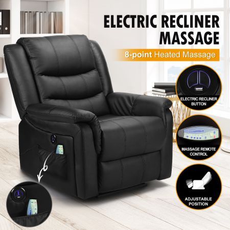 8 Point Heated Vibrating Massage Chair, Heated Recliner Chairs Australia