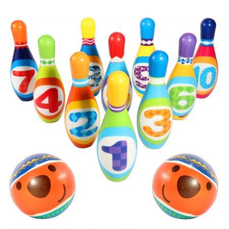 10 Multicolor Soft Foam Bowling Pins  Early Learning, Educational,