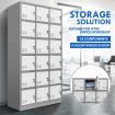 18 Doors Metal Steel Locker Gym Office School Stationary Storage Cabinet White