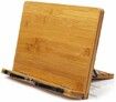 Bamboo Book Stand,wishacc Adjustable Book Holder Tray Bookstand