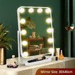 Maxkon Lighted Makeup Vanity Hollywood Mirror 12 Dimmable LED Lights Touch Control 360 Rotation 30x40cm