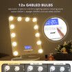 Maxkon Lighted Makeup Vanity Mirror 12 LED Lights Hollywood Style Bluetooth