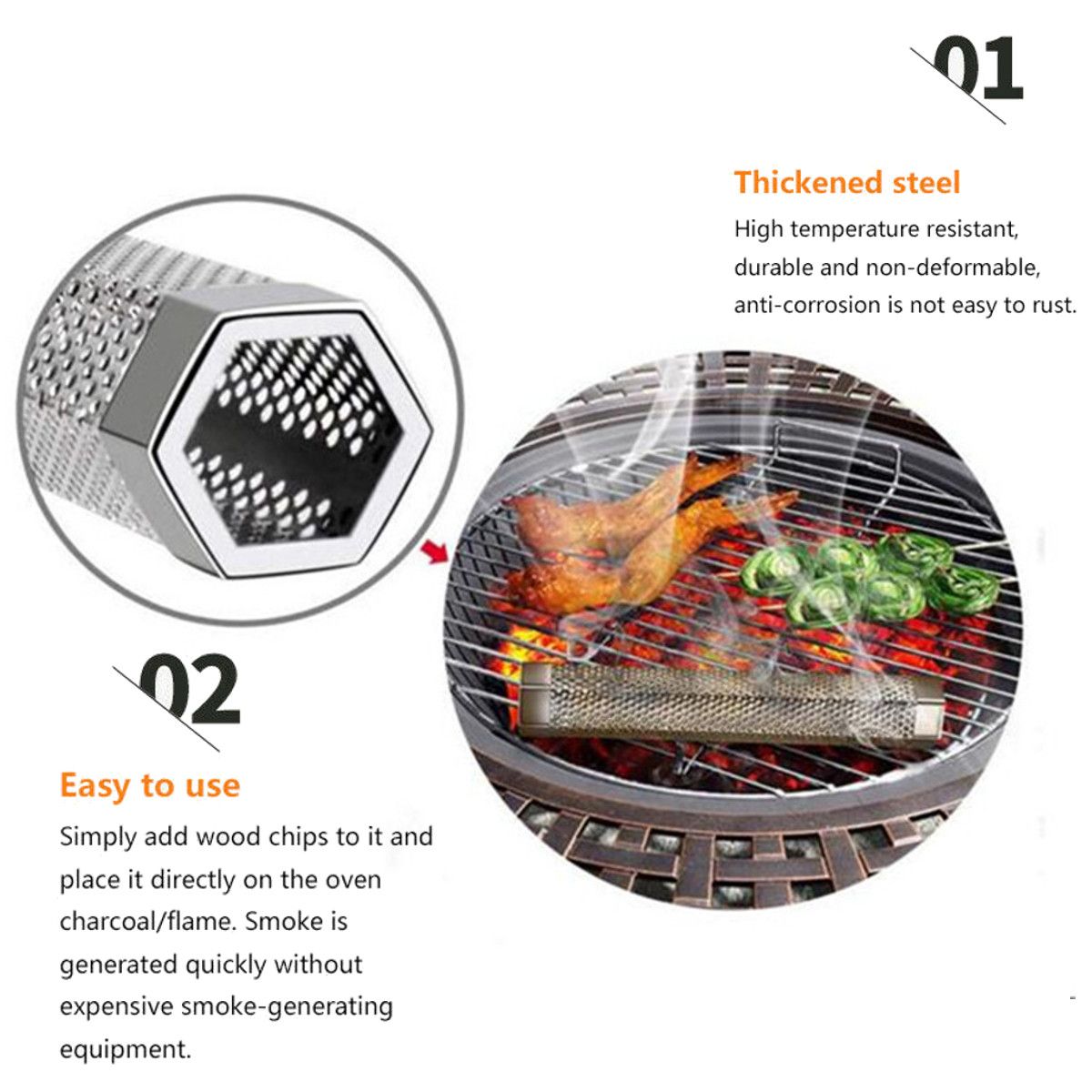 7.9x4.9x1.8inch 304 Stainless Steel Cold Smoke Generator BBQ Accessories Grill Cooking Tools for All Electric Gas Charcoal Grills Yosooo Pellet Smoker 
