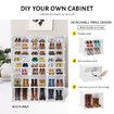 60 Pairs Stackable Shoe Storage Box Organiser Cube DIY Shoe Cabinet Rack Shelf 30 Tier White