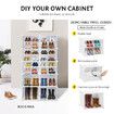 40 Pairs Stackable Shoe Storage Box Organiser Cube DIY Shoe Cabinet Rack Shelf 20 Tier White