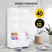 40 Pairs Stackable Shoe Storage Box Organiser Cube DIY Shoe Cabinet Rack Shelf 20 Tier White