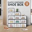 12PCS Plastic Shoe Display Cases Stackable Storage Organiser Box White