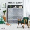 48 Pairs Stackable Shoe Storage Box Organiser Cube DIY Shoe Cabinet Rack Shelf 24 Tier Black