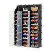 60 Pairs Stackable Shoe Storage Box Organiser Cube DIY Shoe Cabinet Rack Shelf 30 Tier Black