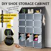 60 Pairs Stackable Shoe Storage Box Organiser Cube DIY Shoe Cabinet Rack Shelf 30 Tier Black