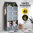 40 Pairs Stackable Shoe Storage Box Organiser Cube DIY Shoe Cabinet Rack Shelf 20 Tier Black