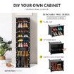 20 Pairs Stackable Shoe Storage Box Organiser Cube DIY Shoe Cabinet Rack Shelf 10 Tier Black