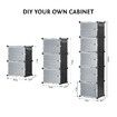 20 Pairs Stackable Shoe Storage Box Organiser Cube DIY Shoe Cabinet Rack Shelf 10 Tier Black