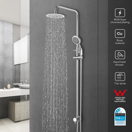 WELS Dual Shower Head Set High Pressure Rain Shower Round Handheld for Home Hotel Bathroom
