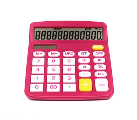 Calculator, Standard Function Desktop Calculator, Red