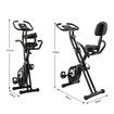 Genki 2-in-1 Folding Exercise X-Bike Magnetic Upright Recumbent Spin Bicycle with LCD and Magnetic Resistance