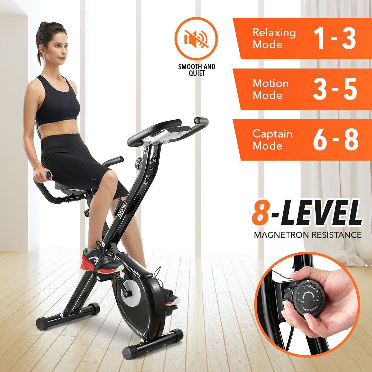 Genki 2-in-1 Folding Exercise Bike Magnetic Upright Recumbent Spin ...