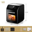 Maxkon Air Fryer Oven 12L 1800W Electric Kitchen Appliances Tilt LED Digital Touchscreen 12-in-1 Presets Black 