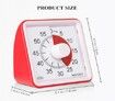 60-Minute Visual Timer, Classroom Countdown Clock, Silent Timer for Kids and Adults, Time Management Tool for Teaching (Red)