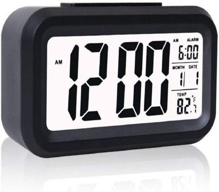 Digital Smart Alarm Clock with Automatic Sensor,Date & Temperature for Bedroom- (Black)