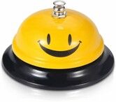 Call Bell, Service Bell for The Porter Kitchen Restaurant Bar Classic Concierge Hotel (3.3 Inch Diameter) (Yellow A)