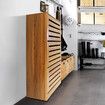 Oak Shoe Cabinet Rack Wooden Shelf Organiser w/3 Drawers  Shoes Storage