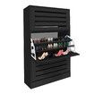 Black Wooden Shoe Cabinet Rack Shelf Organiser w/3 Drawers 45 Pairs Shoes Storage 