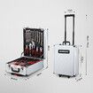 1375 Piece Tool Box Tool Kit Trolley Case Storage Toolbox Tool Organiser Set for Home Repair Silver