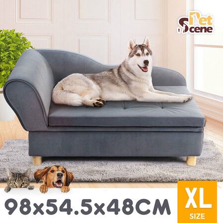 Pet Dog Bed Cat Sofa Puppy Couch Doggy Chaise Soft Lounge Furniture Flannelette Removable Cushion 98x54.5x48CM