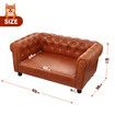 Large Pet Dog Bed Puppy Sofa Cat Couch Doggy Lounge Chaise Furniture Leathaire Fabric Backrest Armrests 93x58x41CM