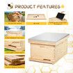 Honey Beehive Kit Bee Hive Box Metal Roof Wooden 10 Frame for Backyard Beekeeping