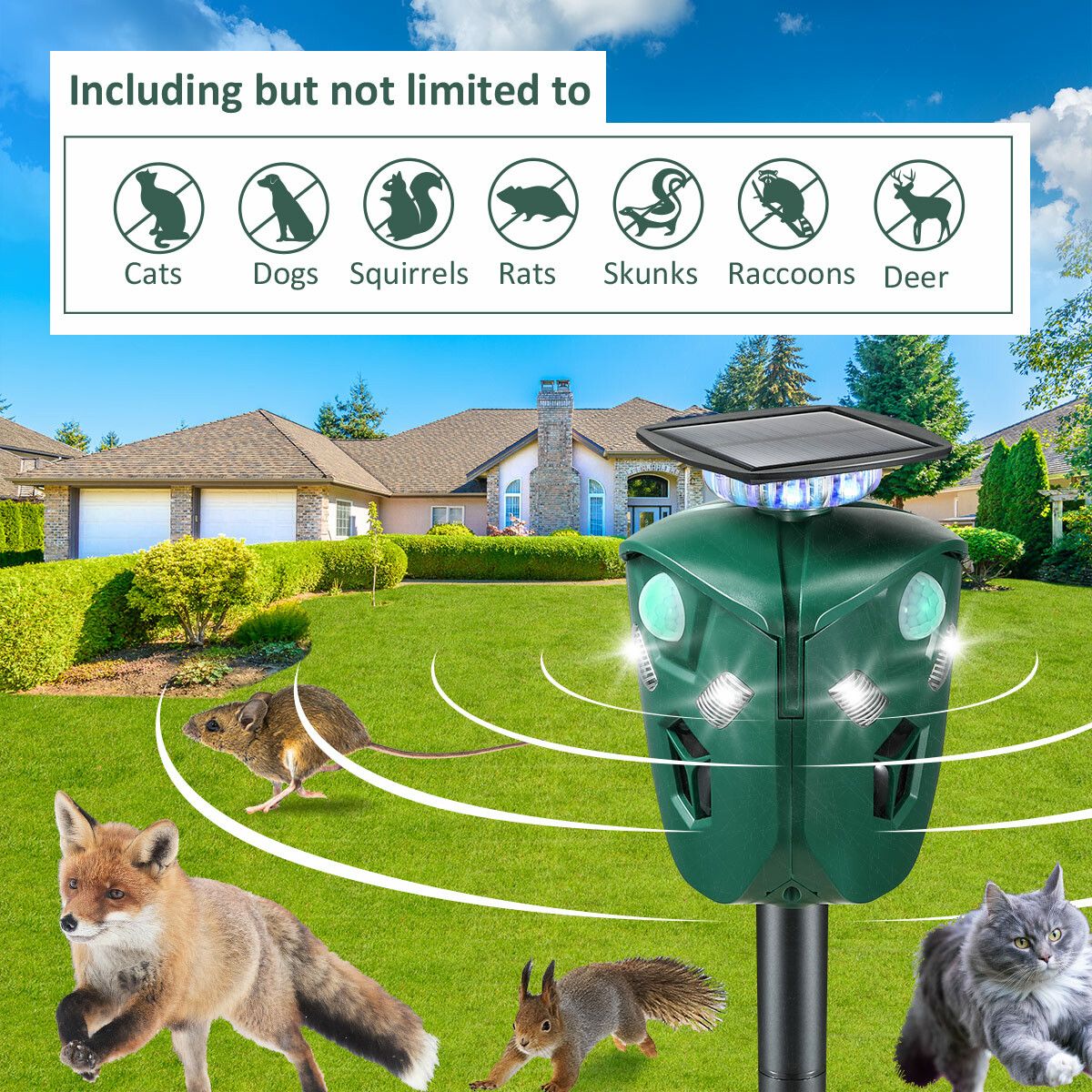 Ultrasonic Pest Control Dog Cat Bird Repellent Deterrent Animal
