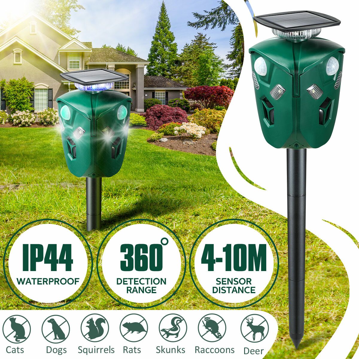 Ultrasonic Pest Control Dog Cat Bird Repellent Deterrent Animal ...