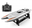 RC Racing Boat High Speed Electric 25KM/H Remote Controlled Speedboat 2 BATTERIES  Color Silver