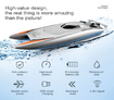 RC Racing Boat High Speed Electric 25KM/H Remote Controlled Speedboat 2 BATTERIES  Color Silver