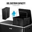 Maxkon 60L Pedal Recycling Bin Kitchen Rubbish Bin Waste Garbage Trash Bin Can with Dual Compartments Black