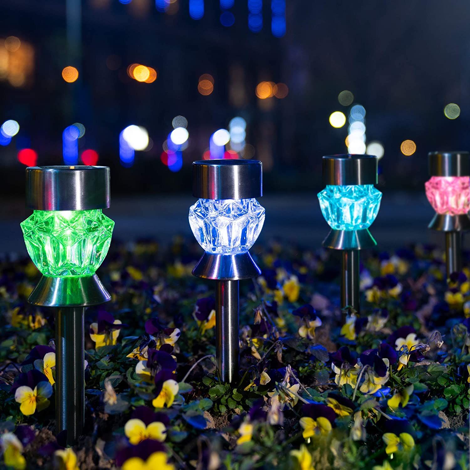 ColorChanging Solar Path Lights,6Pack Solar Garden Decor Lights