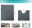 Bathroom Rugs Bath Mat Set for Bathroom 2 Piece (Lights Grey) Ultra Soft Non Slip Bath Rug and Absorbent Chenille Bath Mat