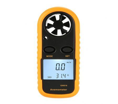 Anemometer, Digital LCD Wind Speed Meter Gauge Air Flow Velocity Thermometer Measuring Device with Backlight for Windsurfing, Sailing, Kite Flying, Surfing Fishing Etc.