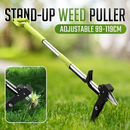 4-Claw Stand Up Weed Puller Weeder Telescopic Handle Standing Plant Root Remover Extractor Tool for Garden Lawn
