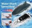 Remote Control Shark Boat 2.4G  Electric Watercraft Outdoor Toy Racing Ship for Pool RC Speedboat Lake Boat Toys for Kids & Adults