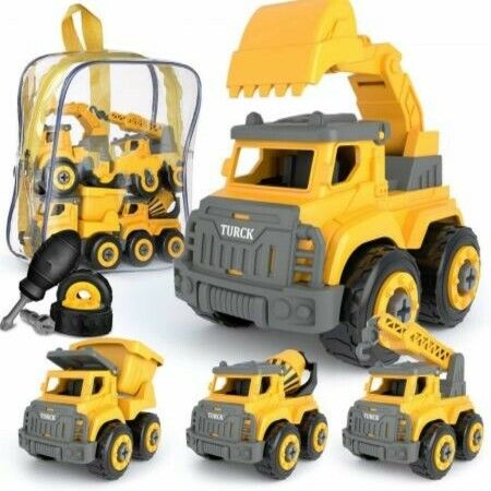 Take Apart Building Toys Truck  Construction Gift Toys for 3,4,5,6,7 Years Old Boys Boy Toys for Kids  Educational Stem Toys 4 Pack