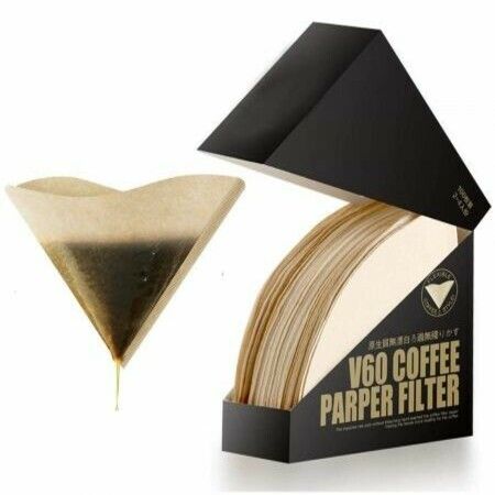 100 Pieces Coffee Filters Premium Unbleached Disposable Drip Coffee Papers (V60 Filters)