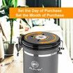 18L Stainless Steel Kitchen Food Storage Airtight Coffee Container with Scoop for Beans, Grounds, Tea, Flour, Cereal, Sugar with Date Tracker